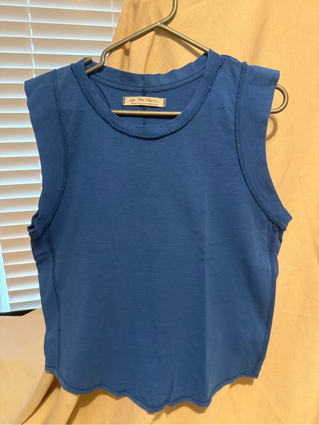 Free People Royal Blue Sleeveless Crewneck Tank